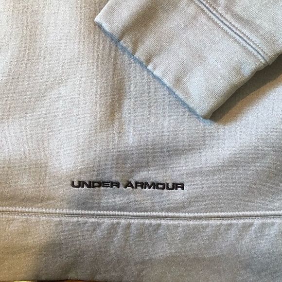 UNDER ARMOUR STORM Men's Grey Hoodie With Black Chest Logo & Hoodie Sz 2XL - Picture 6 of 8